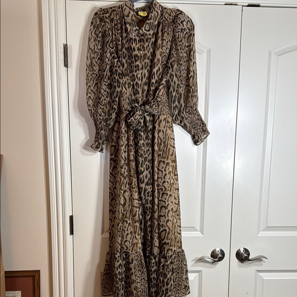 Leopard Print Long Sleeve Dress